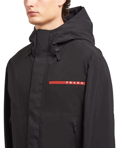 prada black rain jacket|prada overcoat.